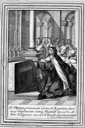 Heliga Therese av Jesus eller heliga Therese av Avila (1515-1582) ber.