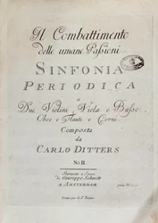 Notblad för Periodic Symphony (The Combat of Human Passions) av Karl Ditters von Dittersdorf