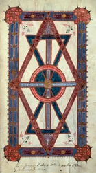 Symbolisk representation av Kristus: "" Ego sum Alpha et Omega, primus et novissimus"" Sidan hämtad från Ferdinand I:s timbok (Fernando I av Leon och Kastilien).