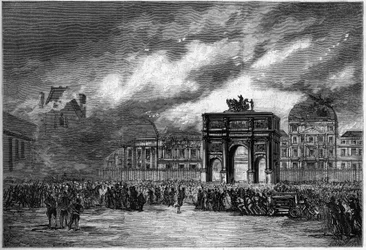 Pariskommunen 1871. Brand i Tuileriernas palats under den blodiga veckan (22-28 maj
