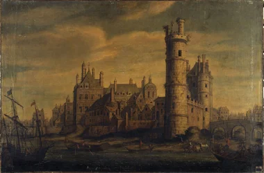 Tornet och porten i Nesle, Hôtel de Nevers, ca 1650 (olja på duk)