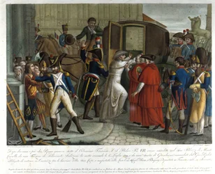 Gripandet av Pius VII (1742 - 1823) i Savona 1809.