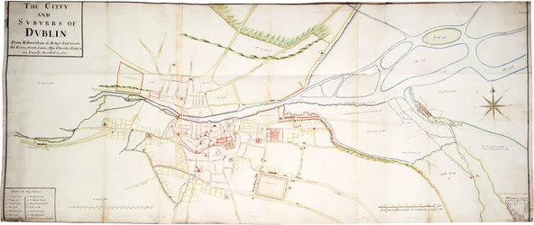 Dublins stad och förorter från Kilmainham till Rings-End, där floder, gator, gränder, alléer, kyrkor, portar c är exakt beskrivna 15th No. 1673