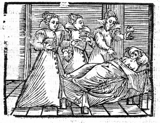 Häxans död av Francesco Guaccio "" Compendium Maleficarum"" Milano 1608.