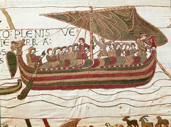 Harolds flotta, som kom för att informera hertigen av Normandie Vilhelm Erövraren