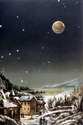 Total månförmörkelse. 1800-talsillustration