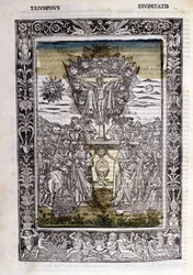 Triumf för Francesco Petrarcas gudar (Petrarca). Miniatyrer sd. Bibl. Trivulziana, Milano.