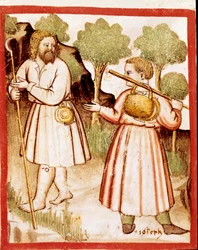 Två miniatyrherdar från codex 212 (eller padovano codex eller Bible of Padua) 1390-1400 Rovigo, Accademia dei Concordi