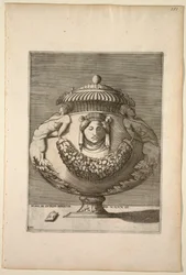 Vas dekorerad med figurer, Rinceaux och festoner, 1543