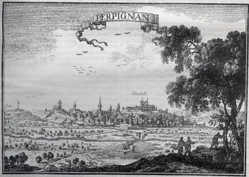 Utsikt över Perpignan på 1600-talet - Utsikt över Perpignan på 1600-talet -