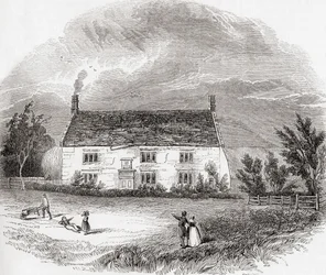 Woolsthorpe Manor, Woolsthorpe-by-Colsterworth, Lincolnshire, England, från Old England: A Pictorial Museum, pub. 1847