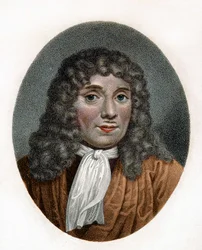 Porträtt av Antonie van Leeuwenhoek eller Anton van Leeuwenhoek, Leeuvenhoek eller Leeuwenhoeck, nederländsk naturforskare (1632 till 1723)