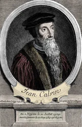 porträtt av Jean Calvin (1509-1564), fransk religiös reformator och författare.
