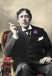 porträtt av författaren Oscar Wilde. 1800-talsfoto