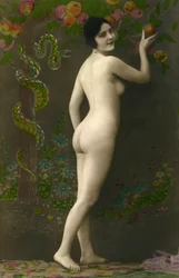 Tjusigt vykort (kitsch): Eve de la "Belle Epoque" (ca 1920)