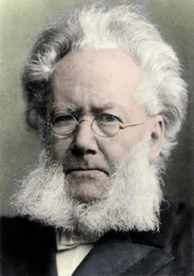HENRIK IBSEN (1828-1906), norsk poet och dramatiker - Porträtt av Henrik (Henri) Johan Ibsen (1828-1906), norsk dramatiker