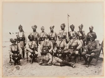 Indiska officerare från det nionde bengaliska kavalleriet, 1885