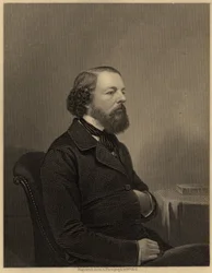 James Sheridan Muspratt (1821-1871), grundare av Liverpool College of Chemistry (1848) och författare till "Chemistry" (1860), ca 1860 (gravyr) (London ca 1860). Gravyr. "