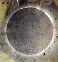 Fotografi av den totala solförmörkelsen den 18 juli 1860 och studie av de resulterande ljusutsprången