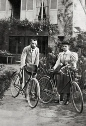 Pierre och Marie Curie i sin trädgård