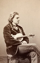 Porträtt av August Wilhelmj, ca 1860-talet (s/v foto)