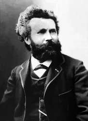 Porträtt av Camille Flammarion (1842-1925), fransk astronom och vetenskaplig journalist.