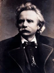 Porträtt av Edvard Grieg (1843-1907) norsk kompositör Fotografi. 1800-talet. Milano, Biblioteca del Conservatorio