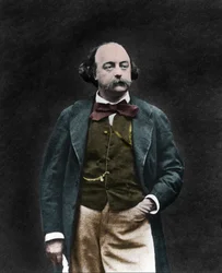 Porträtt av den engelske författaren Gustave Flaubert (1821-1880)