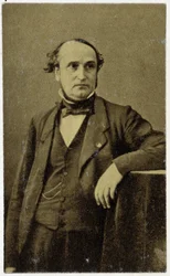 Porträtt av Frédéric Sauvage 1854, fransk uppfinnare (1786 - 1857): designer av en propeller för ångbåt.
