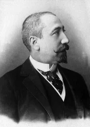 Porträtt av Jacques Anatole Francois Thibault dit Anatole France (1844-1942), författare och journalist invald i Academy Francaise 1896.