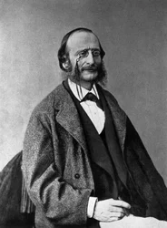 Porträtt av Jacques Offenbach (1819-1880), tysk kompositör, naturalisera franska.