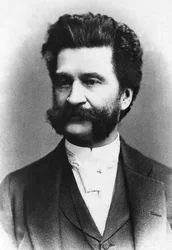 Porträtt av Johann Strauss (1825-1899), österrikisk kompositör.