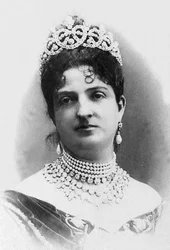 Porträtt av Margarita av Savoy Genes (1851-1926), drottning av Italien (1878-1900) och hustru till kungen av Italien, Humbert I.