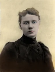 Porträtt av Nellie Bly (Elizabeth Jane Cochrane) 1864-1922 amerikansk journalist
