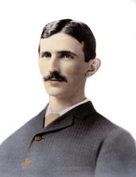 Porträtt av Nikola Tesla Kroatiskfödd serbisk ingenjör, fysiker och uppfinnare