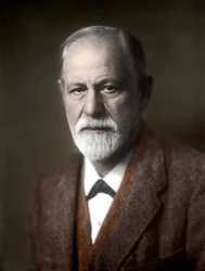 Porträtt av Sigmund Freud (1856-1939), österrikisk psykiater.