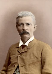 Porträtt av Sir Henry Morton Stanley (född John Rowlands) (1841-1904), walesisk journalist och upptäcktsresande. senare färgläggning