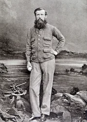 Porträtt av Speke, brittisk upptäcktsresande (1827 - 1864)