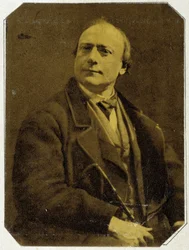 Porträtt av Theodore de Banville 1873, fransk poet (1823 - 1891)