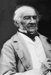 Porträtt av William Ewart Gladstone (1809-1898), brittisk premiärminister och politiker.