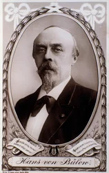 Porträtt av den tyske regissören och pianisten Hans von Bulow (s/v foto