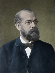 Porträtt av den tyske läkaren Robert Koch (1843-1910).