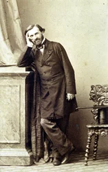 Porträtt av kompositören Giuseppe Verdi (1813 - 1901). 1840-talet. Fotografi.