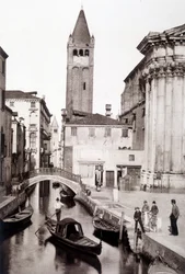 San Giovanni e Paolo-distriktet i Venedig - fotografi, sent 1800-tal