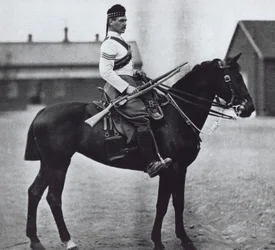 Sergeant för 92:a Gordon Highlanders, utrustad som en beriden infanterist