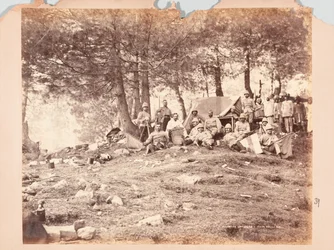 Telegraf och signalgivare vid Kaim Gulli, Black Mountain-expeditionen, 1888