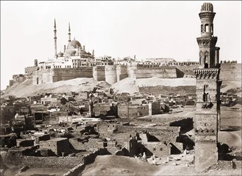 Utsikt över Kairo, fotografi omkring 1870.