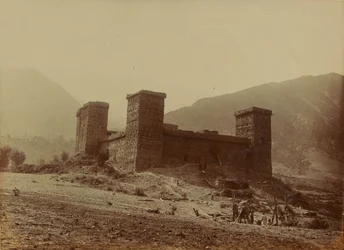 Utsikt över Chitral Fort, 1895
