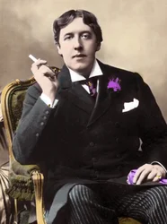 porträtt av Oscar Wilde. 1800-talsfoto