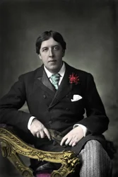 porträtt av författaren Oscar Wilde. 1800-talsfoto
